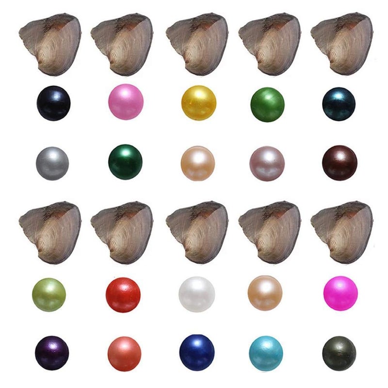 JNMM Freshwater Round Oyster Pearl Cultured Oysters with Pearls Inside 20 PC (6-8mm) - Image 1